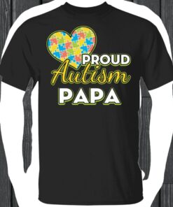 Mens Proud Autism Dad Tshirt Autism Awareness T-Shirt PAPA T-Shirt