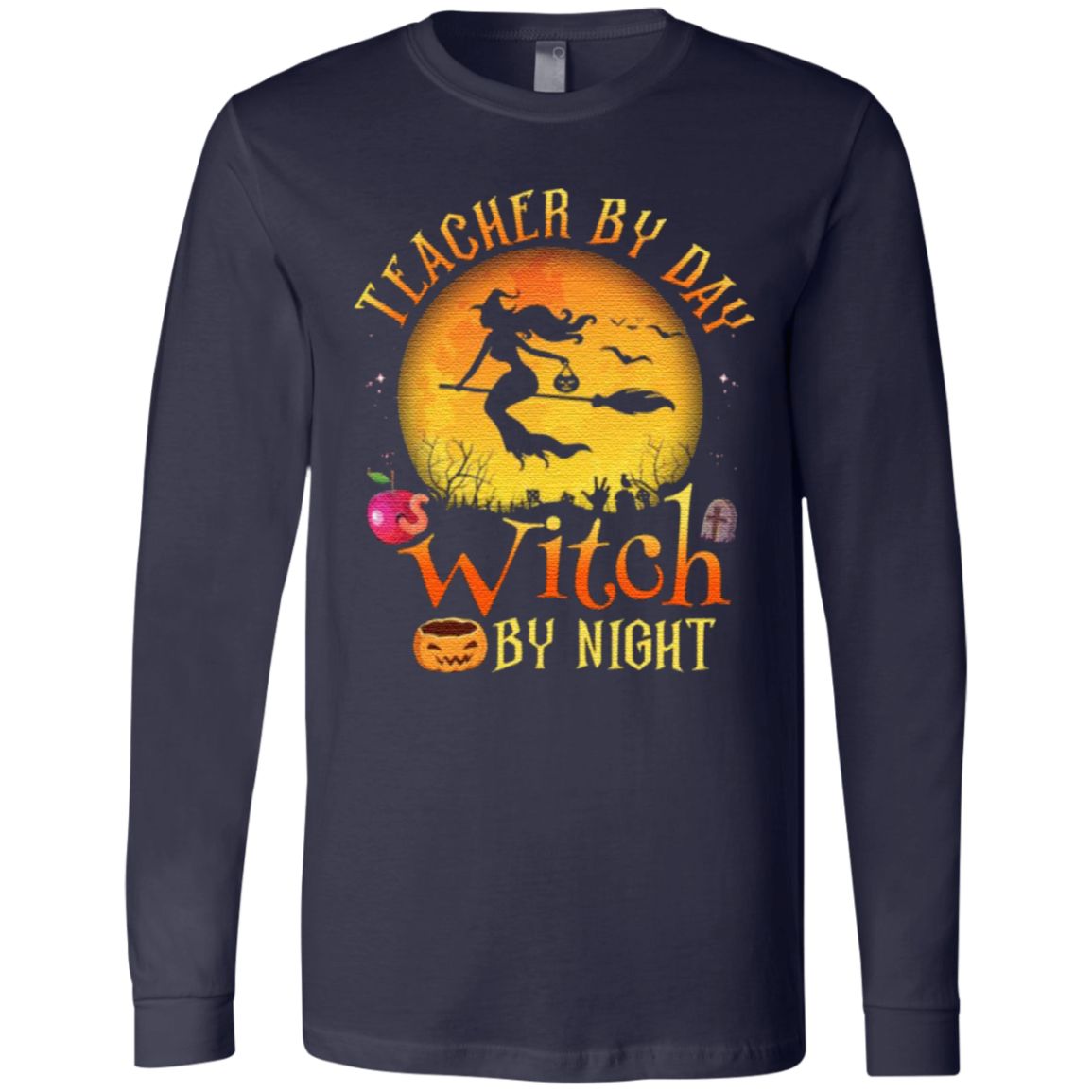 Teacher By Day Witch By Night Halloween T-Shirt