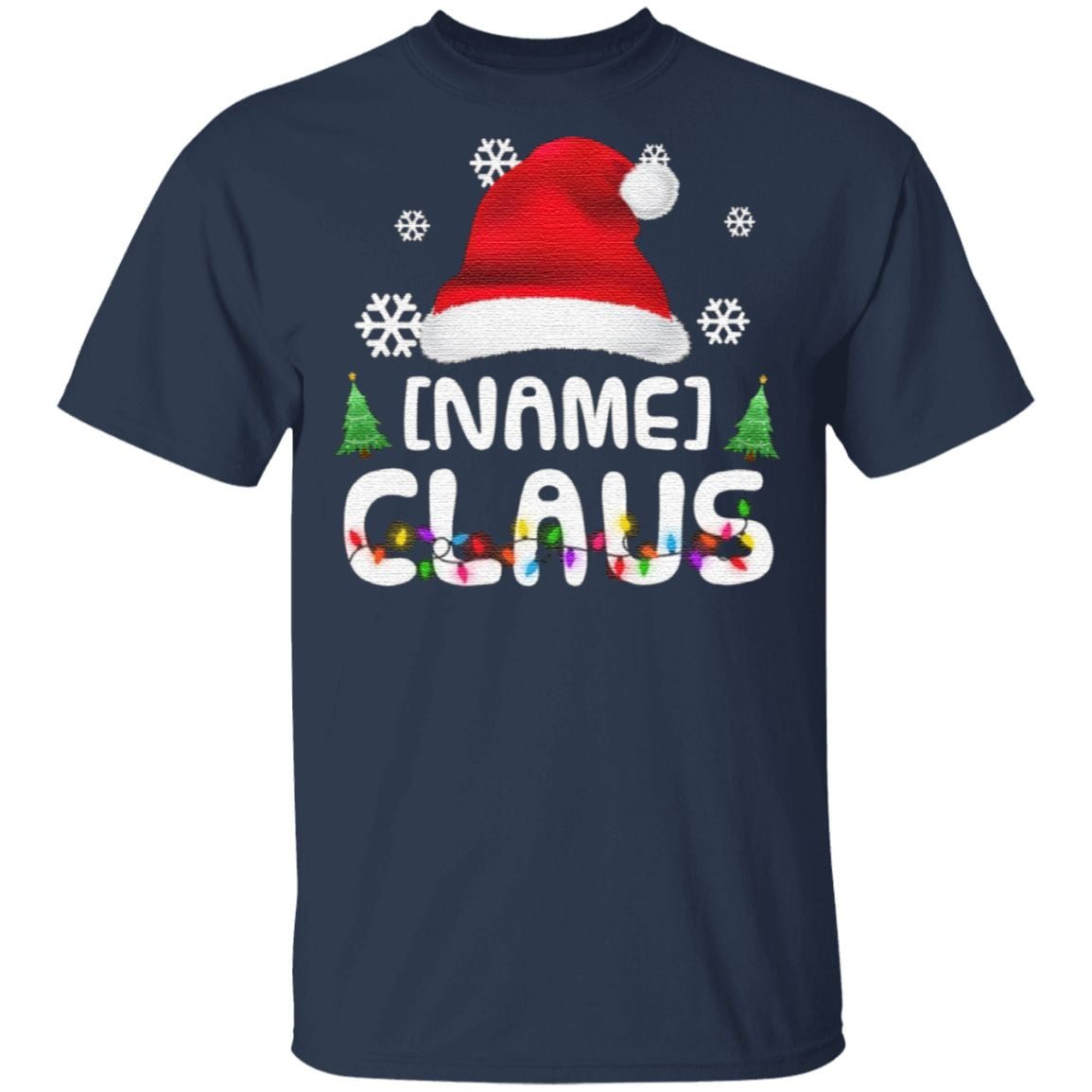 Personalized Mama Papa Nana Claus Santa Matching Family Christmas T Shirt