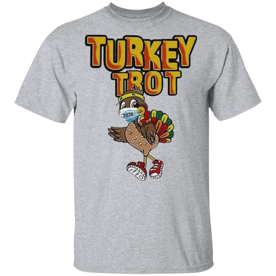 Turkey Trot Face Wearing A Mask Thanksgiving 2020 T Shirt