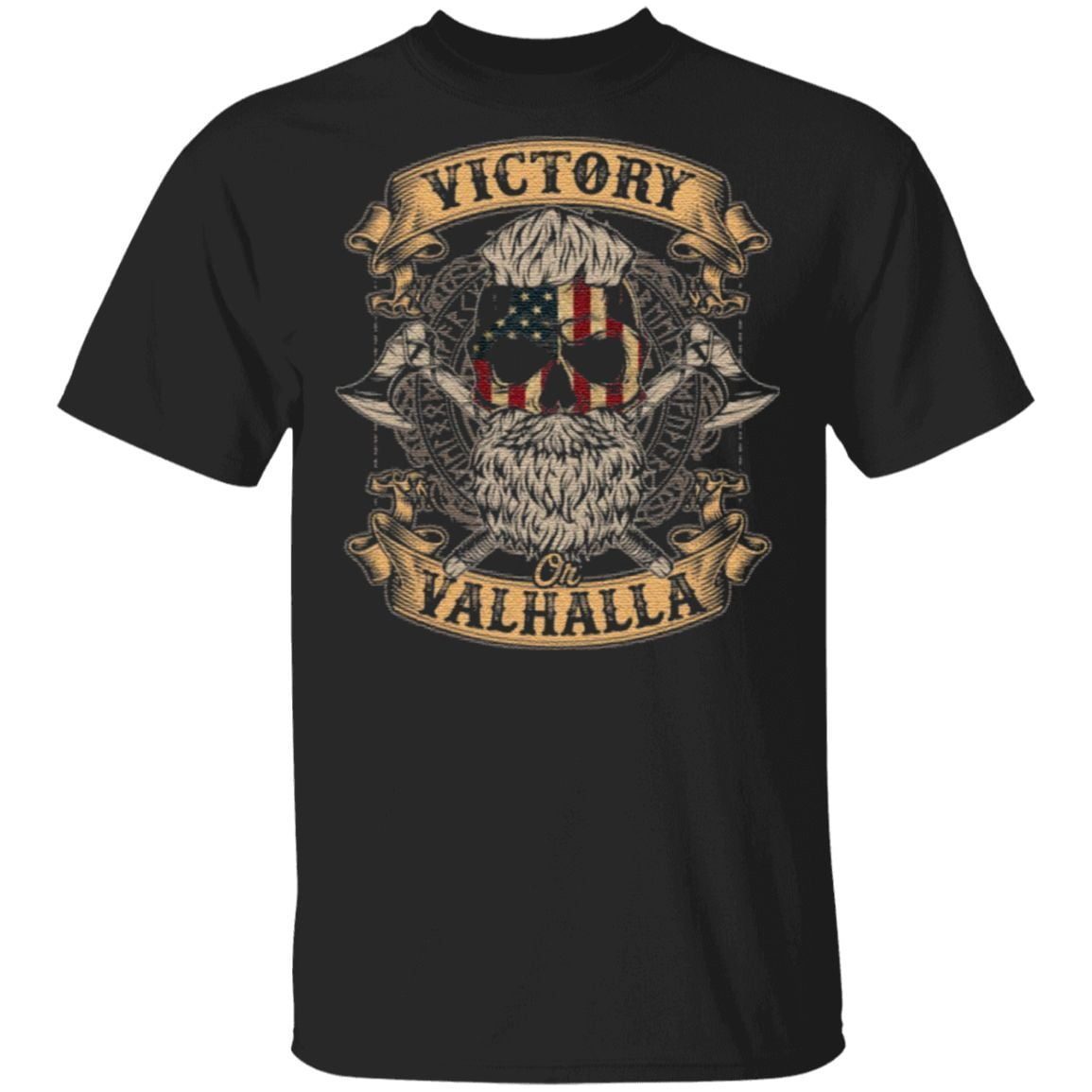 Victory Or Valhalla Shirt – Skull American Flag TShirt