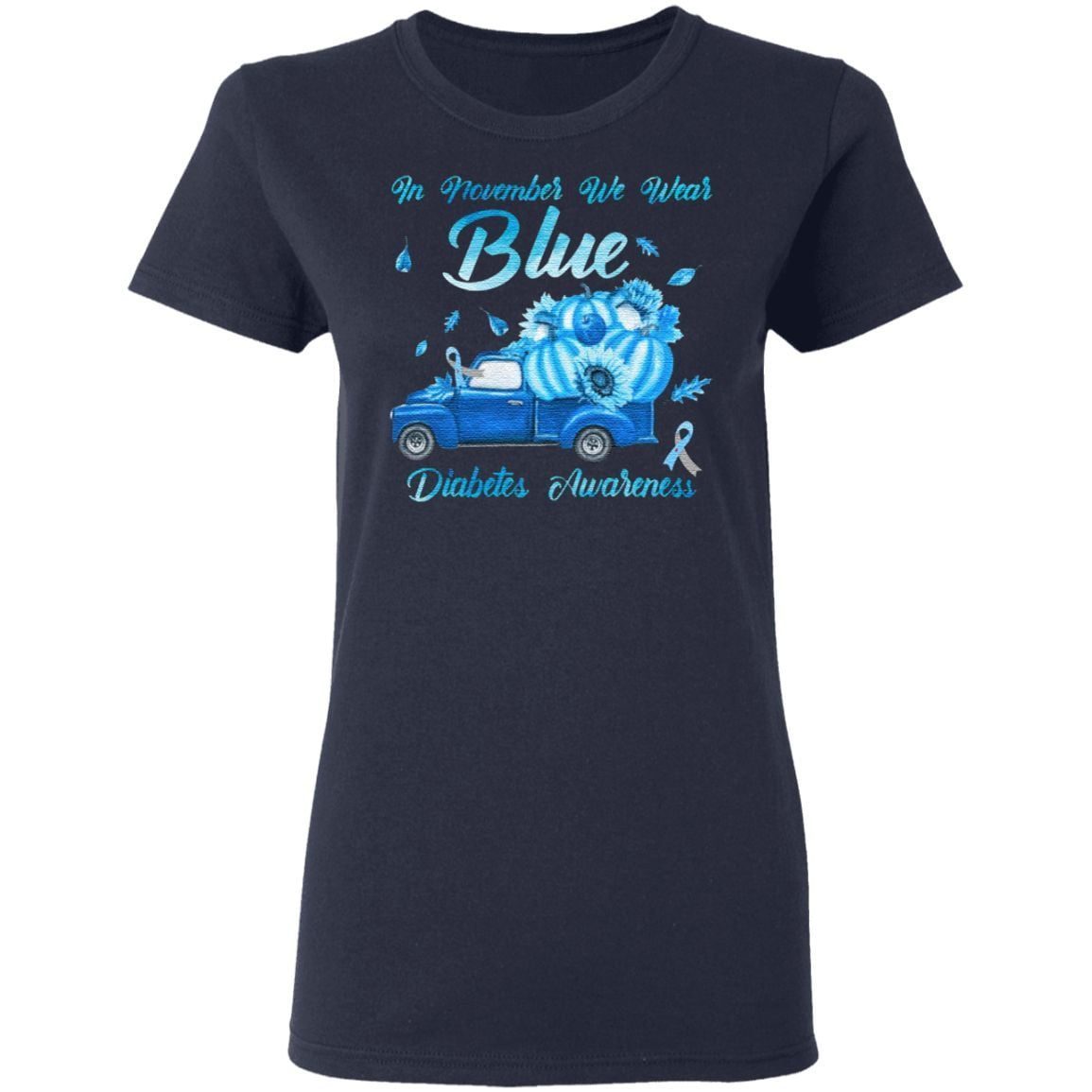 In November We Wear Blue Truck Diabetes Awareness T-Shirt