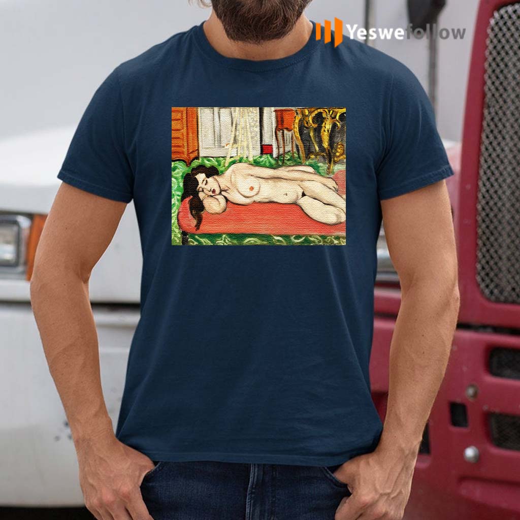 Reclining-Nude-on-a-Pink-Couch-Henri-Matisse-T-Shirts