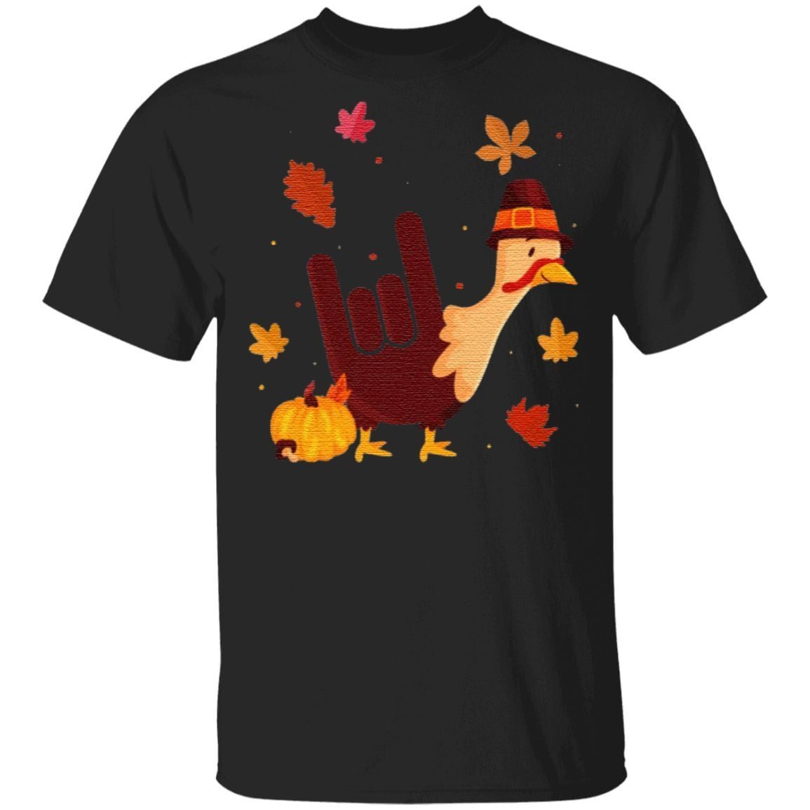 Turkey Thanksgiving I Love You Sign Language T-Shirt