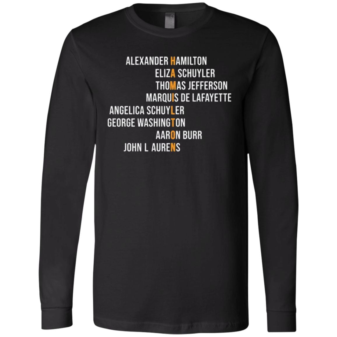 Hamil-ton Eliza Jefferson Angelica and Burr Names T-Shirt