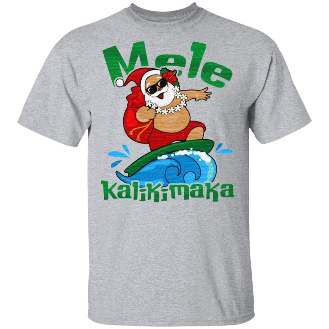 Mele Kalikimaka Hawaii Santa T-Shirt
