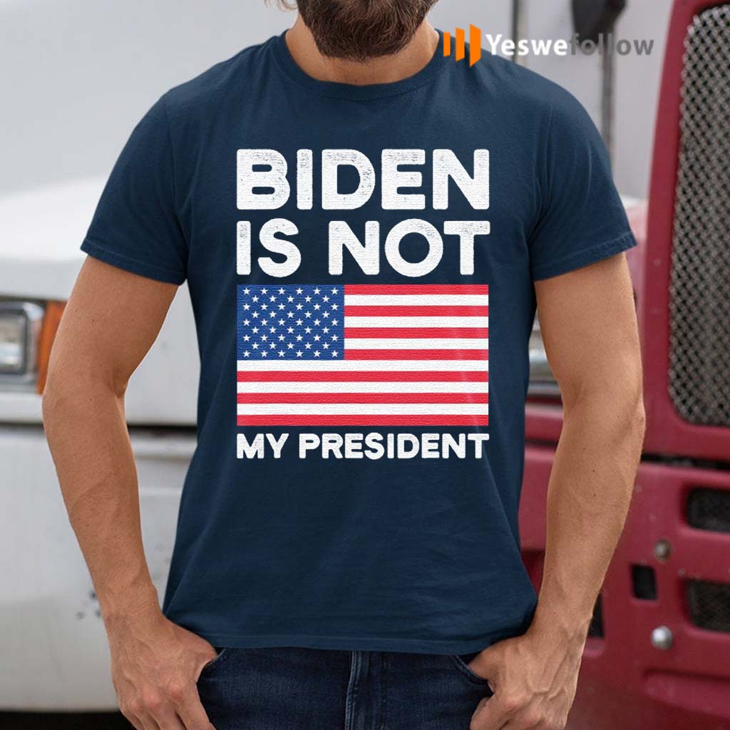 Biden-Is-Not-My-President-Usa-Patriotic-Election-Pro-Trump-American-Flag-Shirt