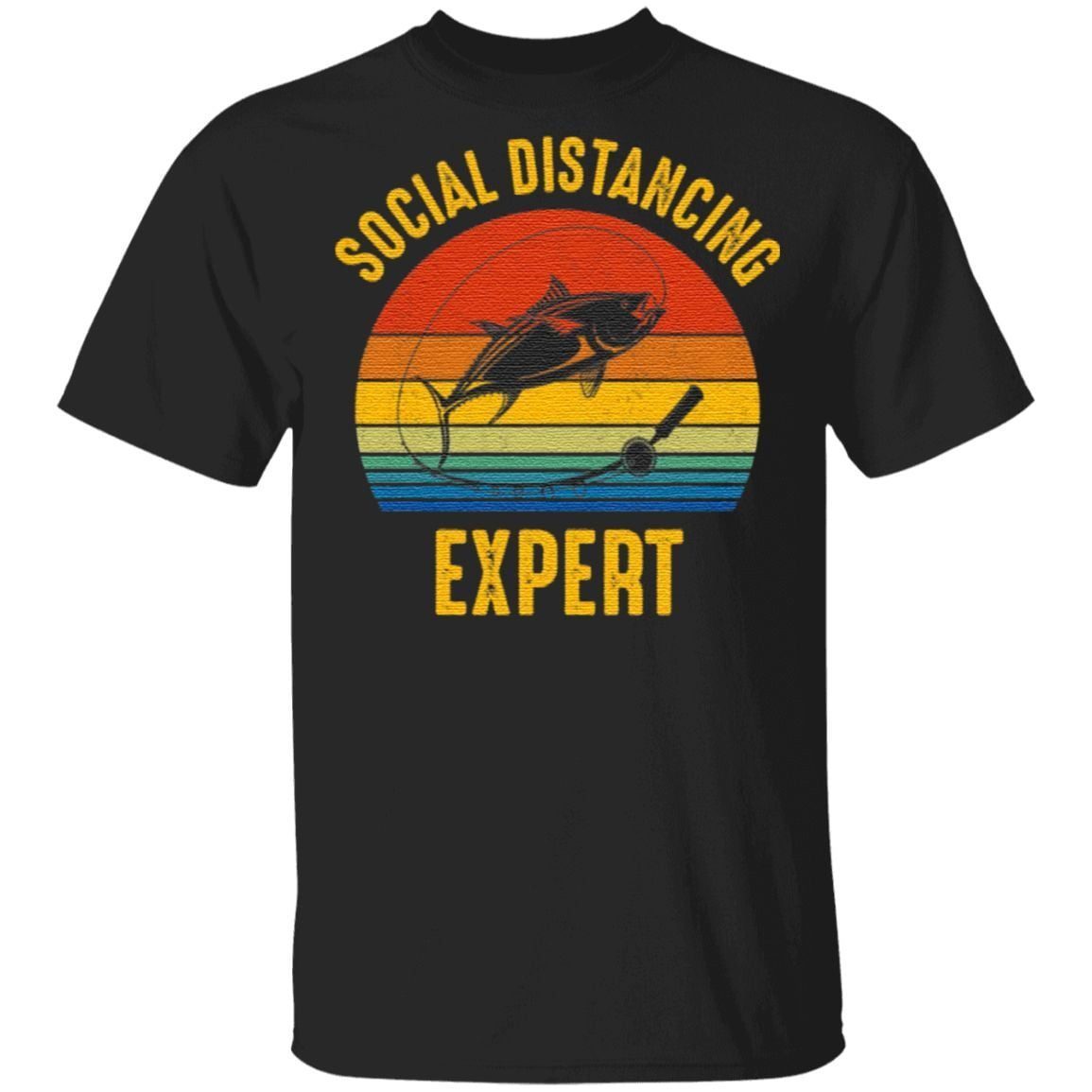 Social Distancing Expert Fishing T-Shirt