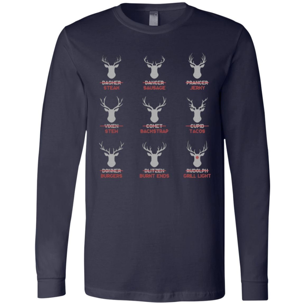 All of Santa’s Reindeer for Food As Seen by Hunter BBQ Grill Ugly T Shirt