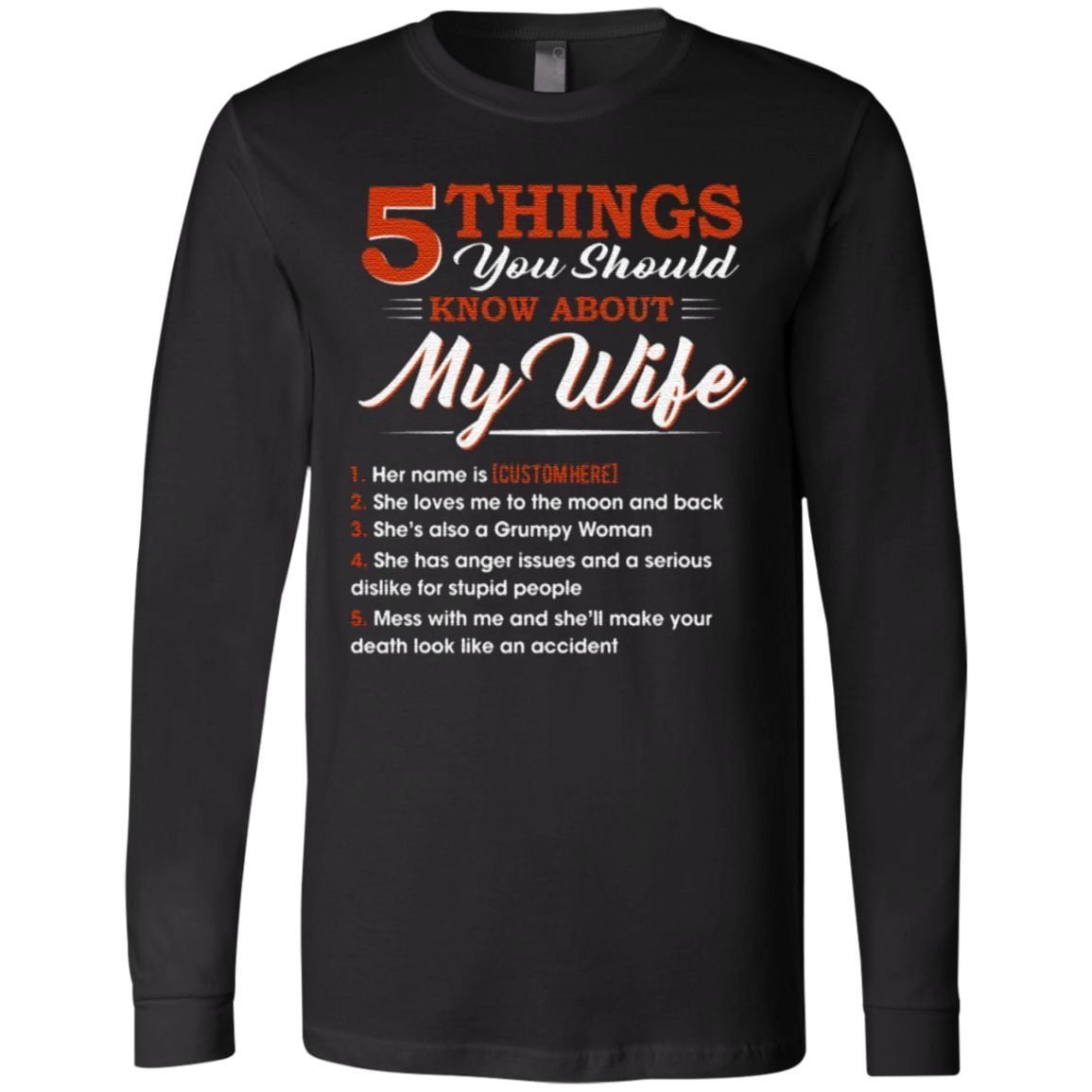 Personalized 5 Things You Should Know About My Wife TShirt
