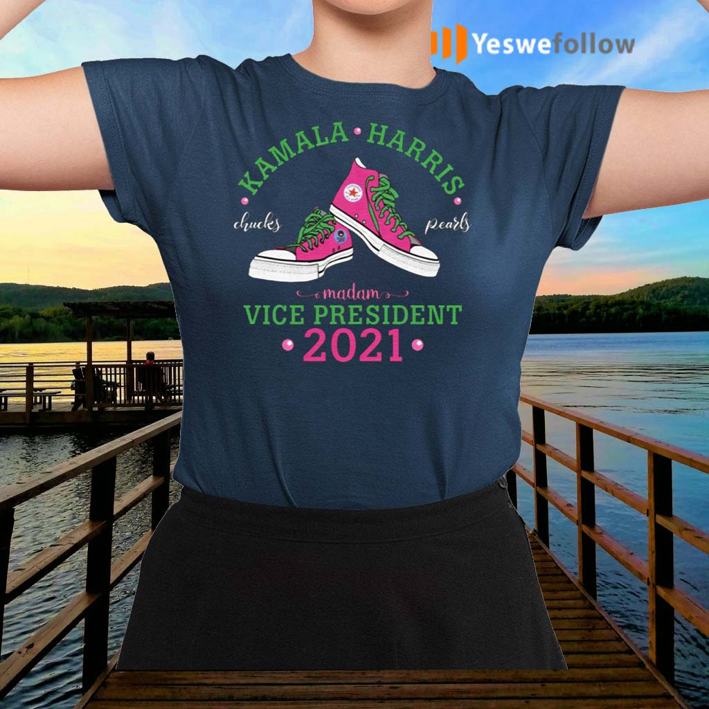 Kamala-Harris-Chucks-Madam-Vice-President-Pearls-Shirt