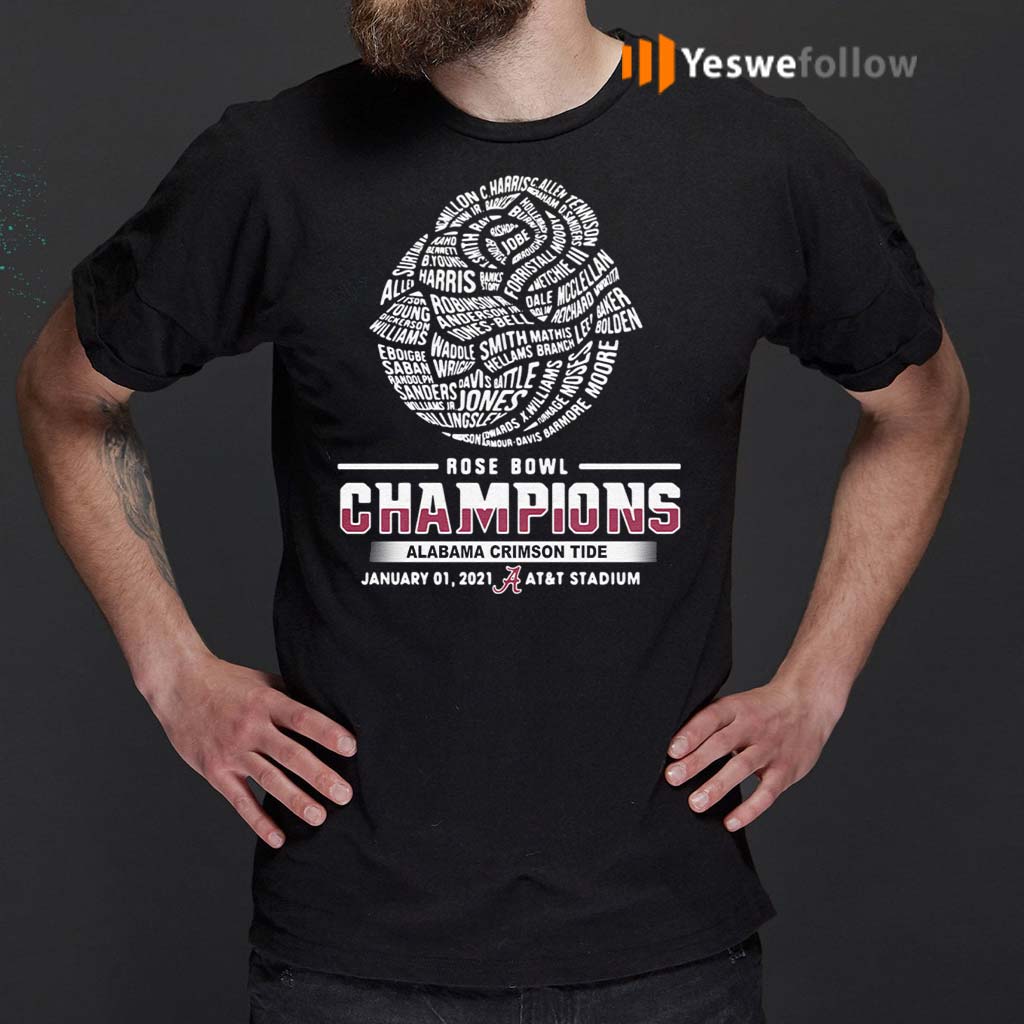 Rose Bowl Champions Alabama Crimson Tide january 2021 stadium t shirt ...