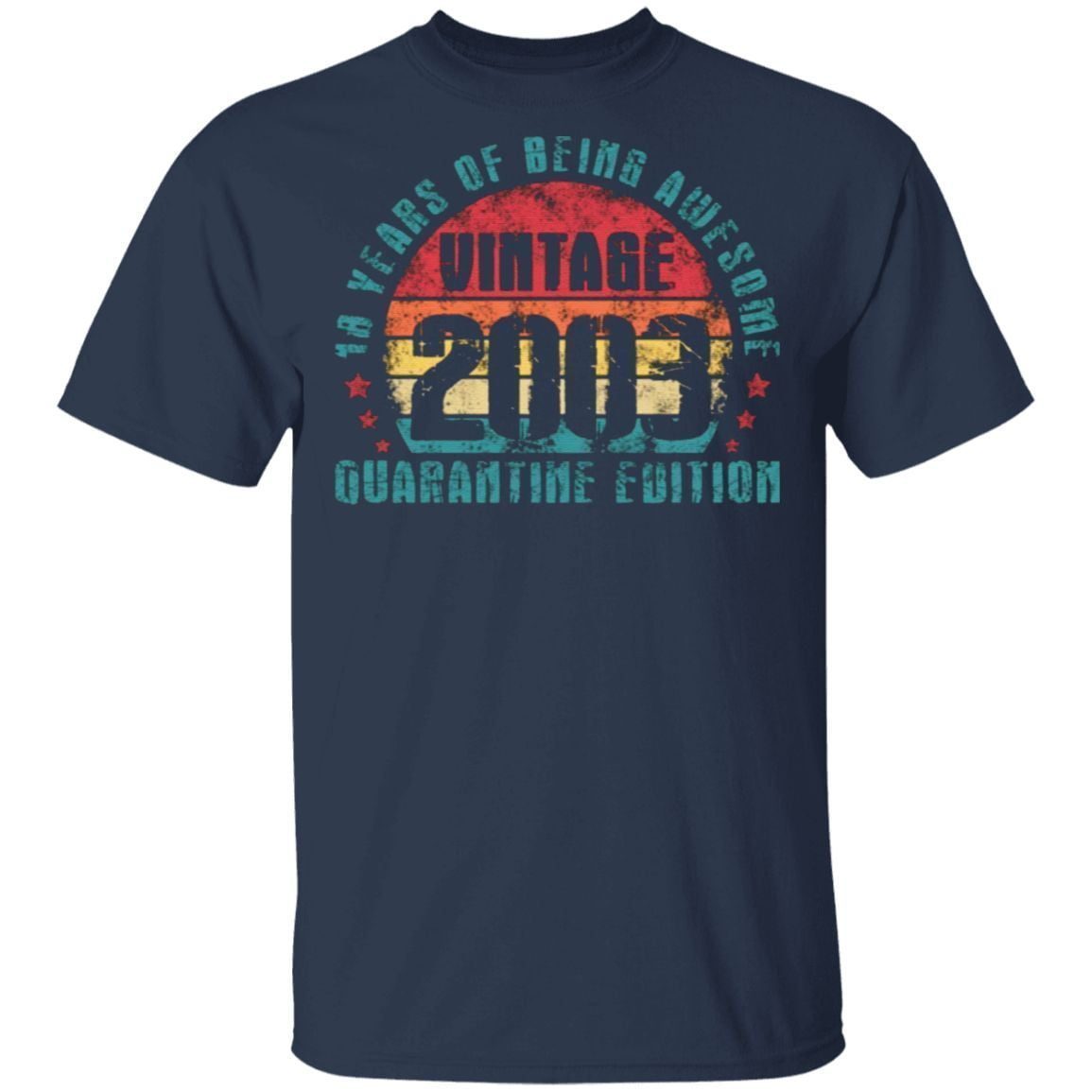 18 Year Of Being Awesome Vintage 2003 Quarantine Edition Retro T-Shirt