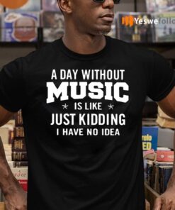 A day without music is like just kidding I have no idea teeshirt