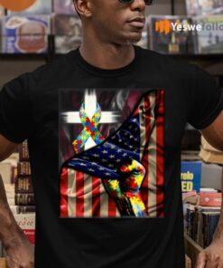 Distressed American Flag Autism Awareness T-Shirts