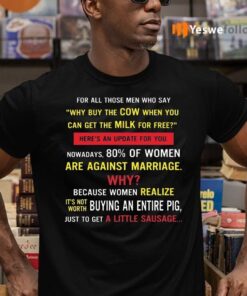 For All Those MenMen Who Say Why Buy The Cow When You Can Get The Milk for Free T-Shirts