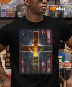 Jesus Is My God My King My Lord My Savior Lion Cross American Flag TeeShirt