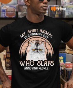 My Spirit Animal Is A Grumpy Cat Who Slaps Annoying People Shirt