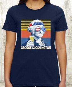 American flag George Sloshington drink Beer the 4th of July 2021 vintage tshirts