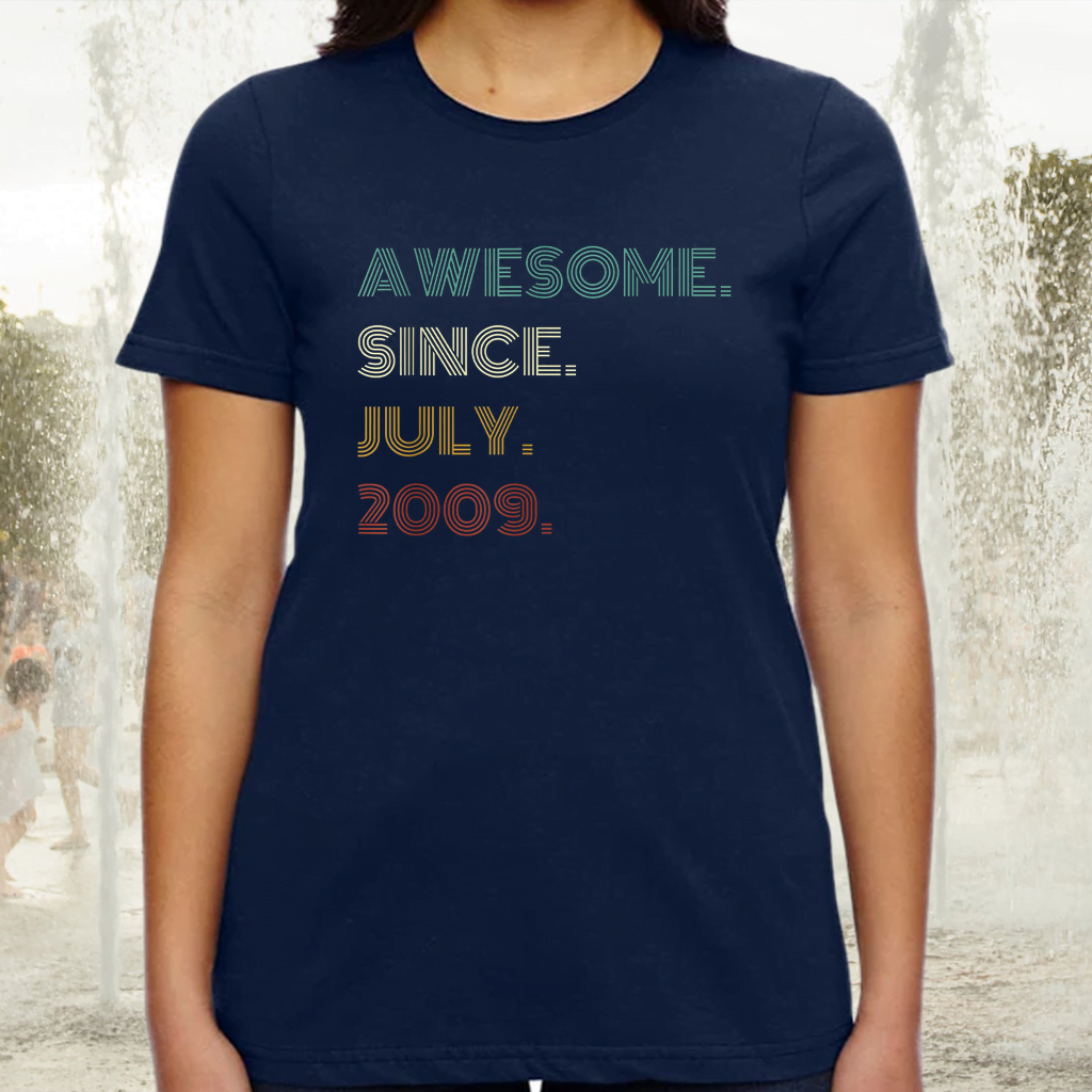 12th Birthday Awesome Since July 2009 12 Year Old Boys Girls Tee-Shirt