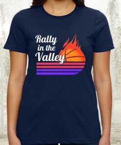 Rally In The Valley Phoenix Flaming Basketball Retro Sunset Premium T-Shirts