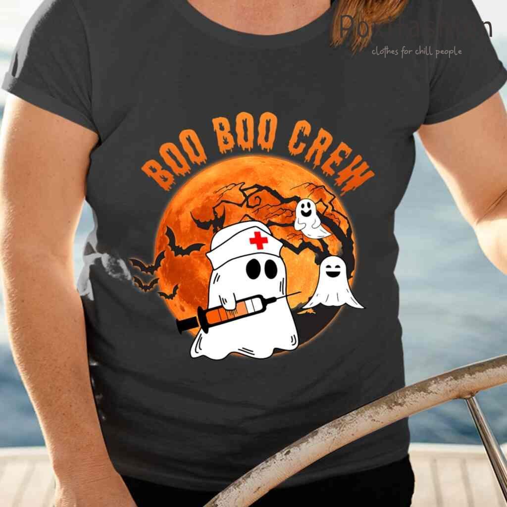 Boo Boo Crew Nurse Halloween Costume Tshirts Black