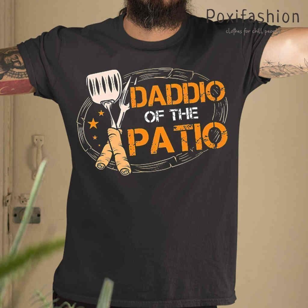 Daddio Of The Patio Grilling Sausage Tshirts Black