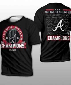 Atlanta Braves 2021 World Series Champions Signature Roster T-Shirt