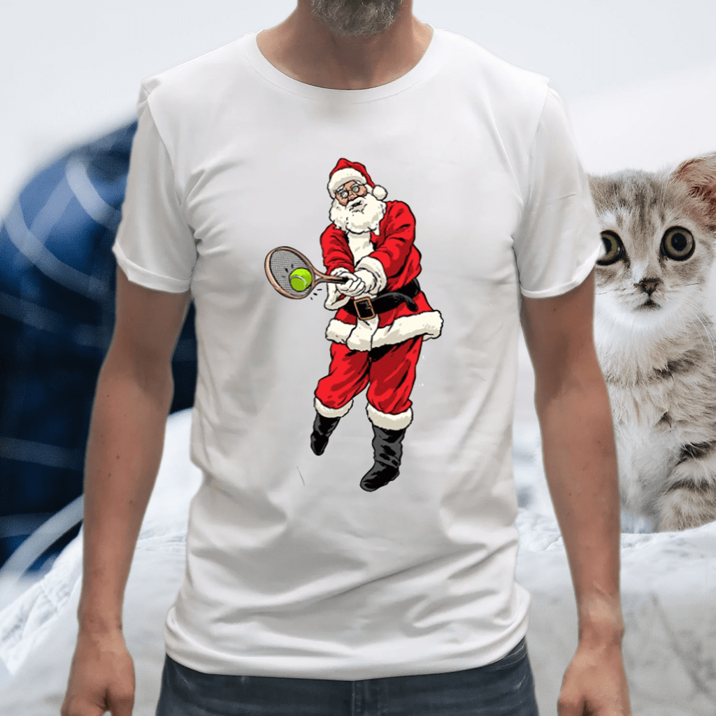 Christmas Tennis Santa Claus For Tennis Lover TShirt