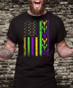 American Flag Mardi Gras T Shirt Mardi Gras Crawfish Outfit Shirt