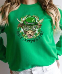 Buffalo Plaid Green Clover St Patricks Cow Shirt