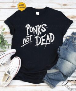 White Text Punks Not Dead Rock The Exploited shirt