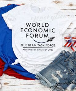 World economic forum blue beam task force alien invasion simulation 2023 shirts