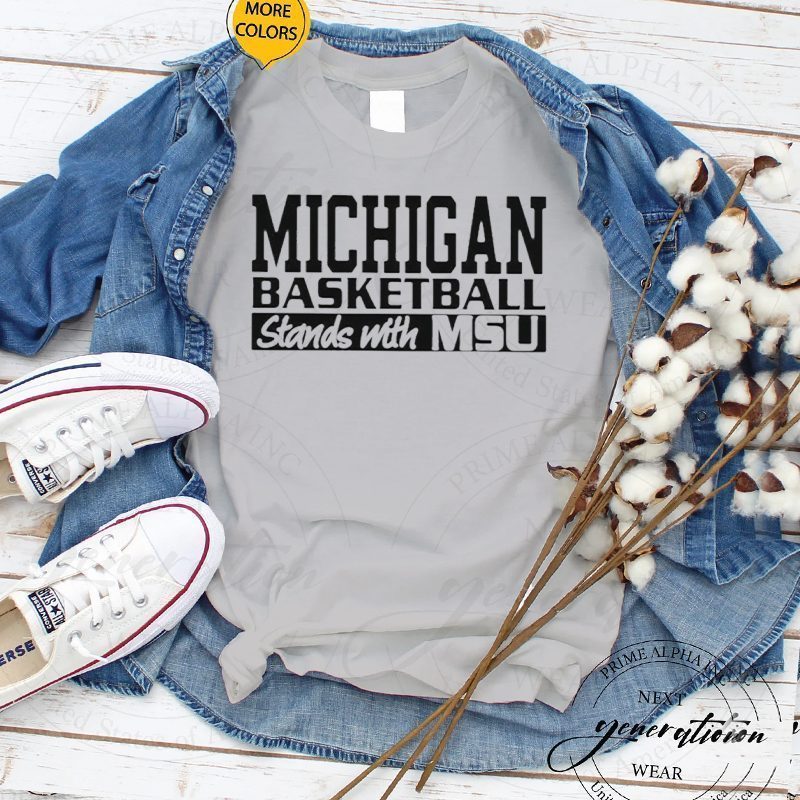 michigan basketball stands with MSU shirts