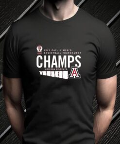 Arizona Wildcats 2023 Pac-12 Men’s Basketball Conference Tournament Champions Locker Room Shirt