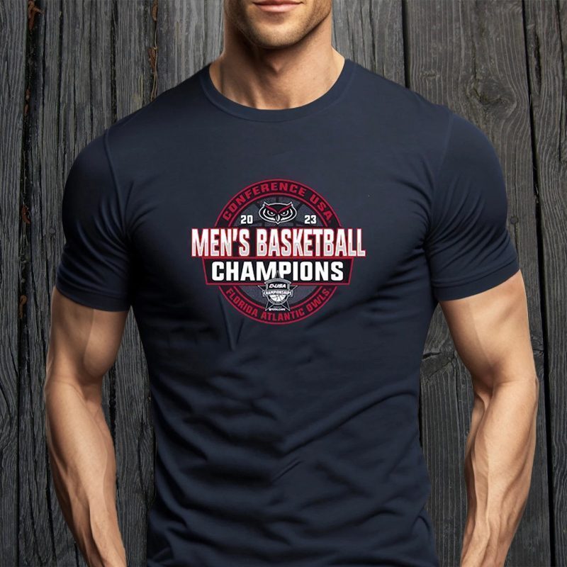 Fau Owls 2023 C-usa Men's Basketball Conference Tournament Champions Shirt  - T-shirts Low Price