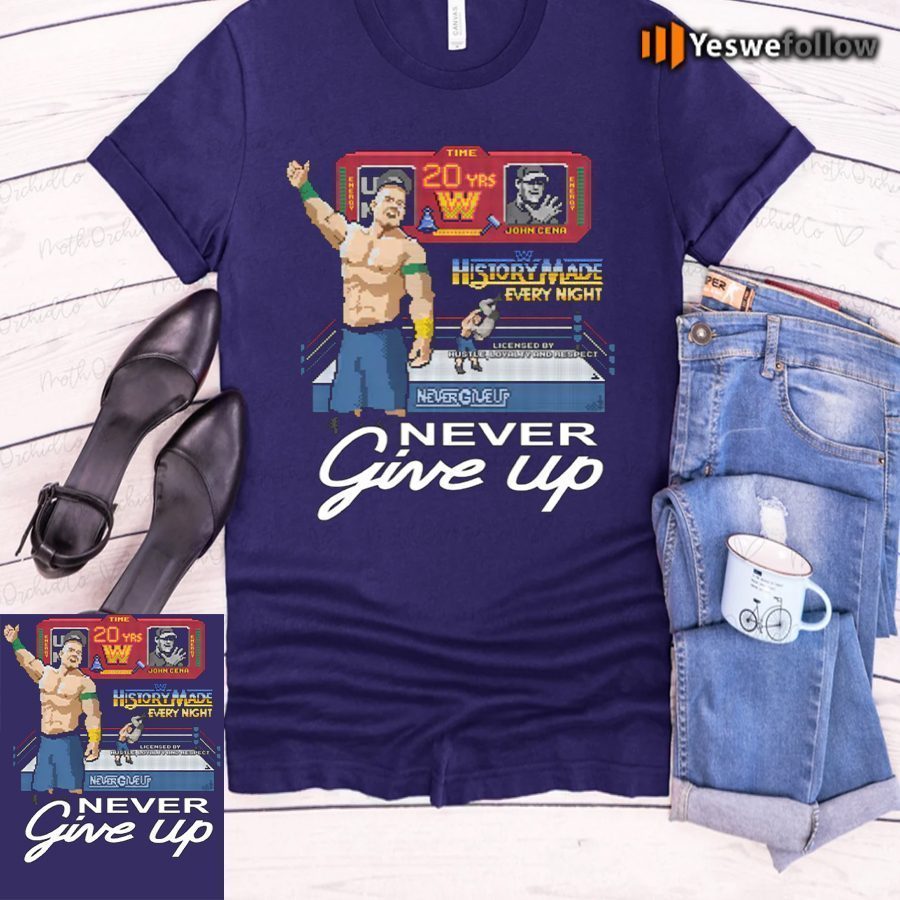 John Cena 20 Years Never Give Up Shirt For Men's, Women's And Kid's
