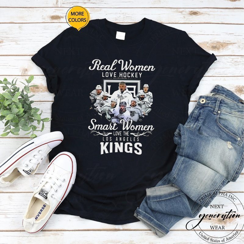 Real women love hockey smart women love the Los Angeles Kings 2023 signatures shirt