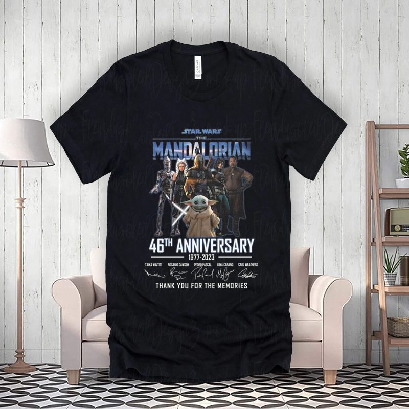 Star Wars The Mandalorian 46th Anniversary 1977 – 2023 Thank You For The Memories Signatures Shirt