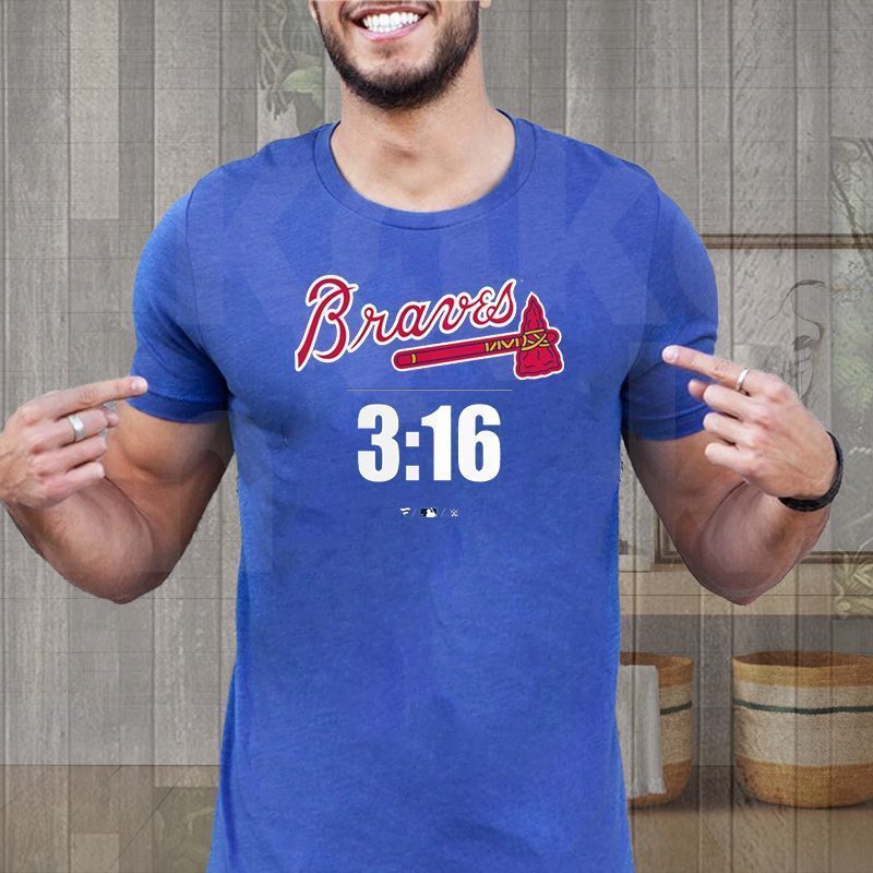 Steve Austin Navy Atlanta Braves 3:16 Shirt Steve Austin Navy Atlanta Braves 3:16 Shirt