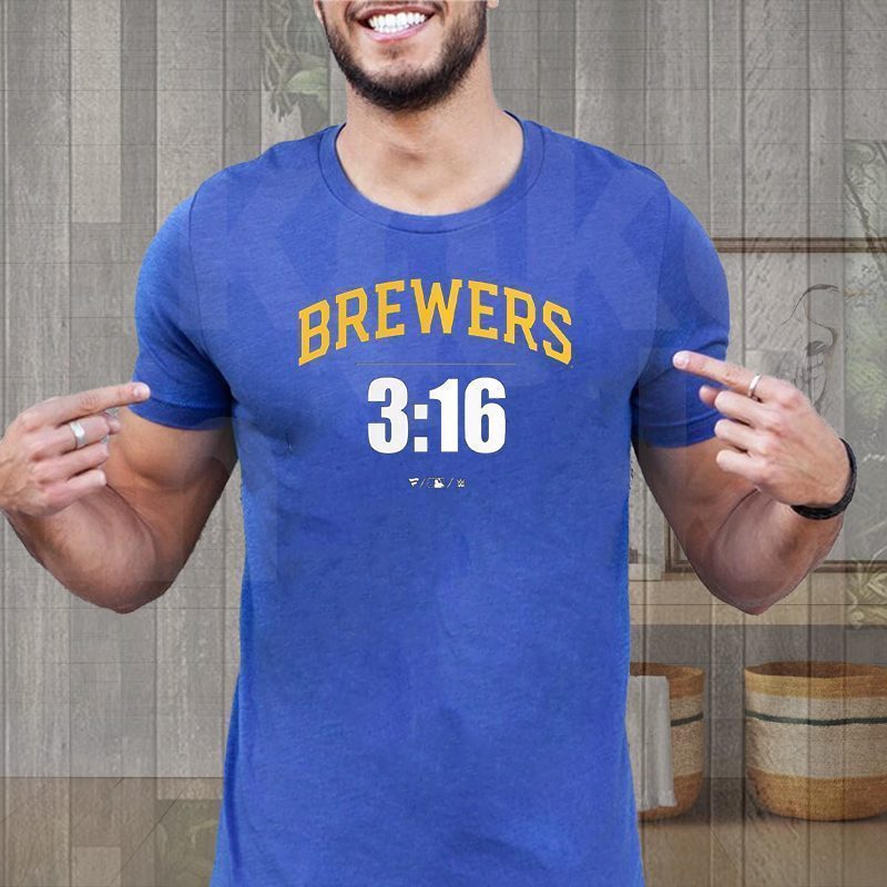 Stone Cold Steve Austin Milwaukee Brewers Fanatics Branded 3:16 Shirt Stone Cold Steve Austin Milwaukee Brewers Fanatics Branded 3:16 Shirt