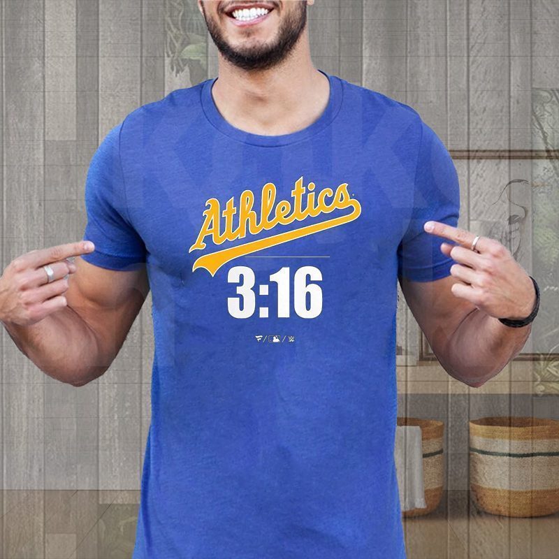 Stone Cold Steve Austin Oakland Athletics Fanatics Branded 3-16 Tee-Shirts