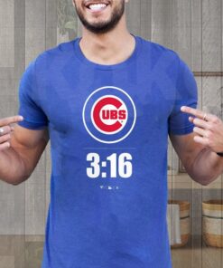 Stone Cold Steve Austin Royal Blue Chicago Cubs 3-16 Shirt