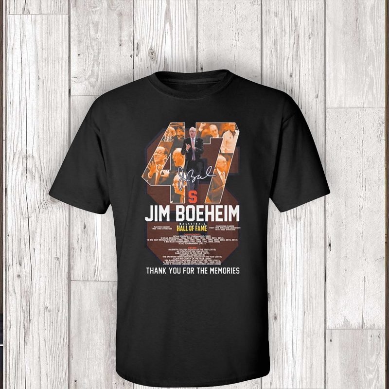 Syracuse Orange Jim Boeheim Basketball Hall Of Fame Thank You For The Memories Signature teeshirts
