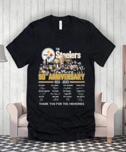 The Steelers 90th Anniversary 1933-2023 Thank You For The Memories Signatures tee-shirts