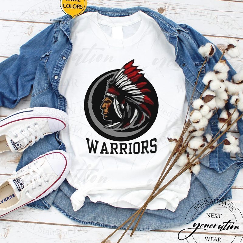 The white shield warriors logo tshirts