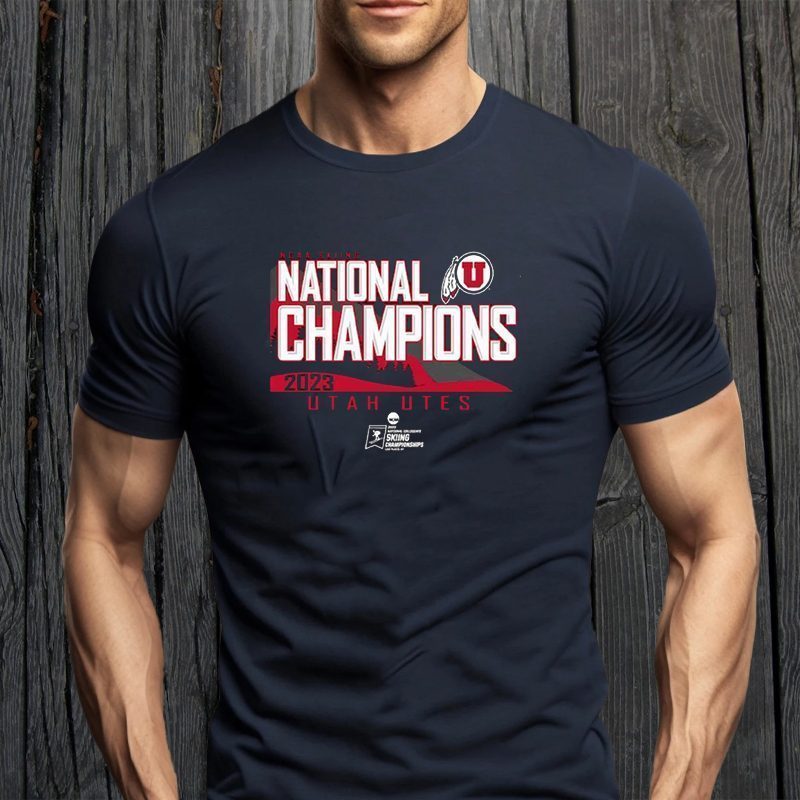 Utah Utes Blue 84 2023 Ncaa Skiing National Champions T-Shirt