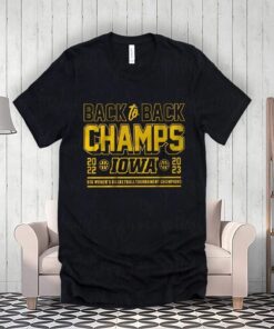 iowa basketball back to back b1g womens basketball tournament champs tee-shirts