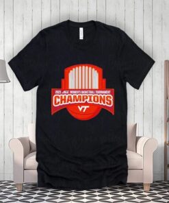 tech hokies 2023 acc women’s basketball tournament champions shield shirt