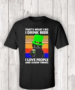 that’s what I do I drink beer black cat st patrick’s day vintage teeshirts